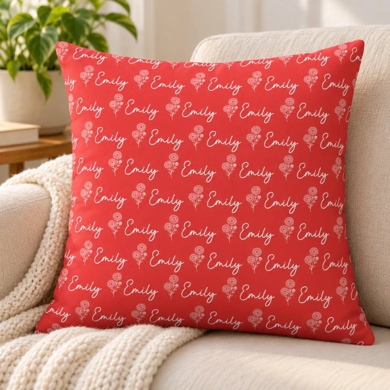 Custom Name Floral Home Decor - Personalized Pillow - Your Floral Touch