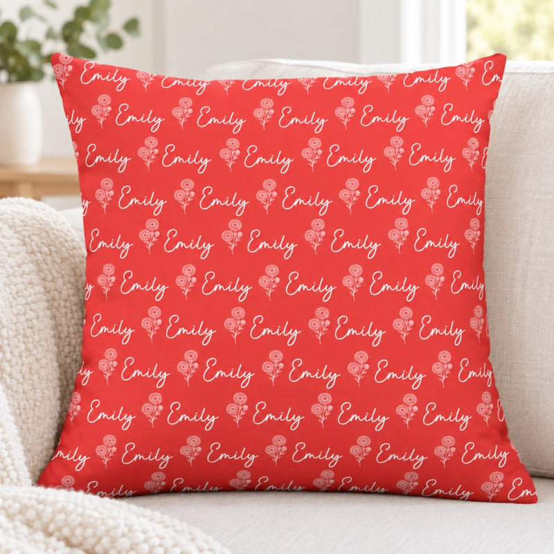 Custom Name Floral Home Decor - Personalized Pillow - Your Floral Touch