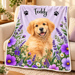 Custom Name Golden Retriever Gifts for Pet Lovers - Personalized Blanket - A Garden Made For Your Best Buddy