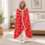 Custom Name Floral Design - Personalized Wearable Blanket Hoodie - Simple, Beautiful