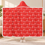 Custom Name Floral Design - Personalized Wearable Blanket Hoodie - Simple, Beautiful