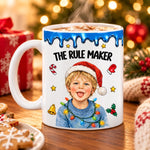 Christmas Rule Maker Breaker Exception Gifts for Kids - Personalized Mug - Pick Your Family Role