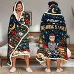 Custom Name Reading Gifts for Book Lovers - Personalized Wearable Blanket Hoodie - My Universal