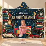 Custom Name Reading Gifts for Book Lovers - Personalized Wearable Blanket Hoodie - Time For Books