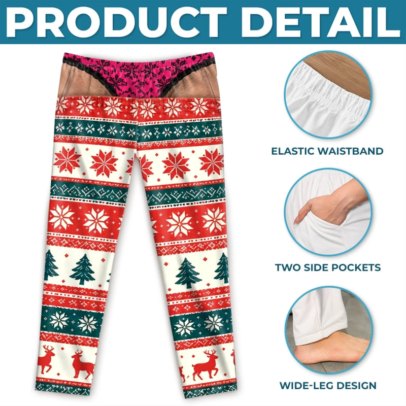 Funny Christmas Underwear Reveal Gifts for Men - Pajama Pants - Enjoy The Holiday