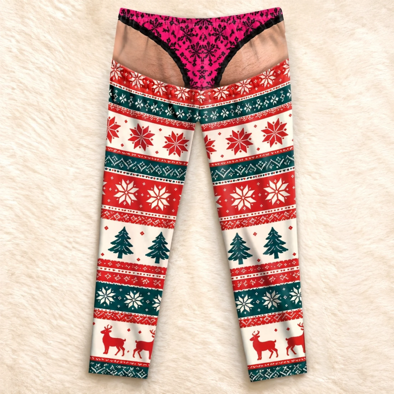 Funny Christmas Underwear Reveal Gifts for Men - Pajama Pants - Enjoy The Holiday