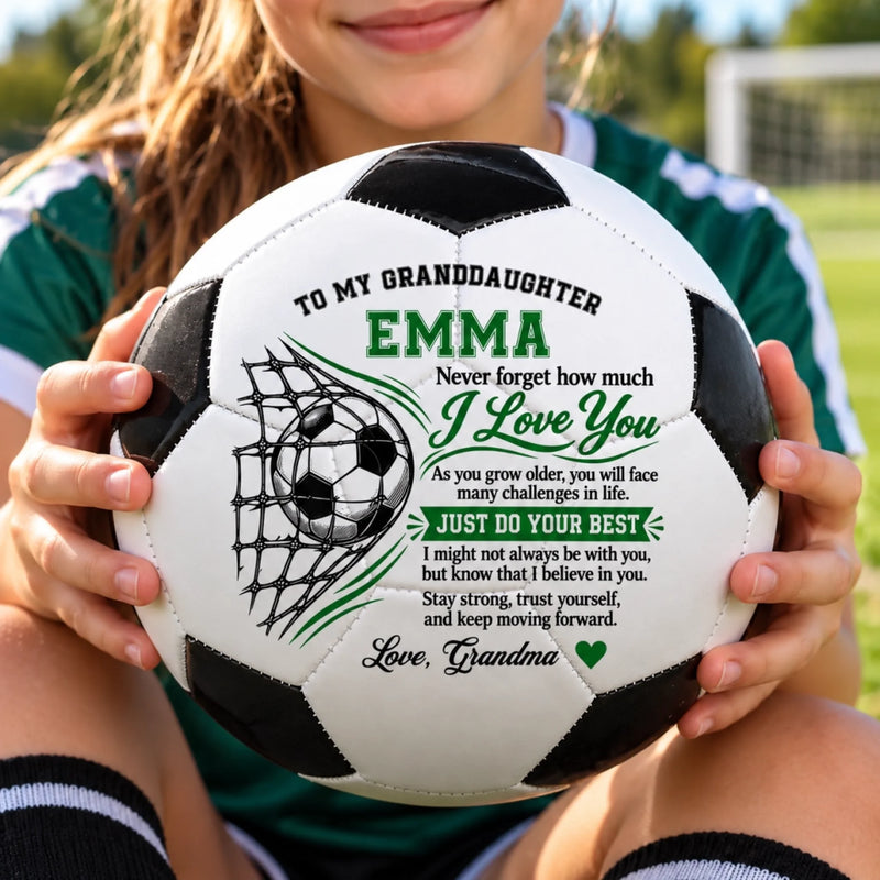 Custom Name Soccer Gifts for Daughter, Granddaughter - Personalized Soccer Ball - Play Your Best