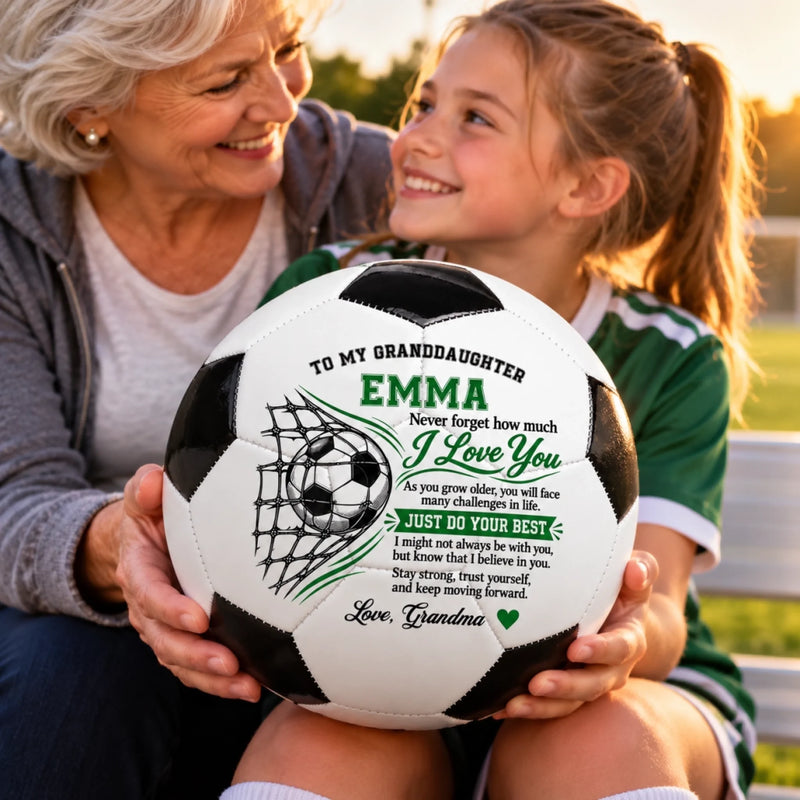 Custom Name Soccer Gifts for Daughter, Granddaughter - Personalized Soccer Ball - Play Your Best