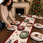 Custom Name Christmas Ornament Table Decor - Personalized Table Runner - Better Together