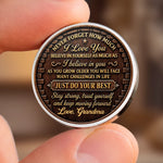 Custom Name Grandson Gifts from Grandma - Personalized Pocket Hug - Never Forget How Much I Love You