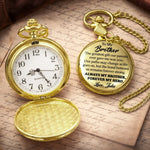 Custom Brother Love Gifts - Personalized Pocket Watch - Lucky To Have You