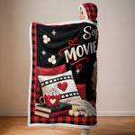 Custom Name Christmas Movie Night Gifts for Kids - Personalized Wearable Blanket Hoodie - Movie Night