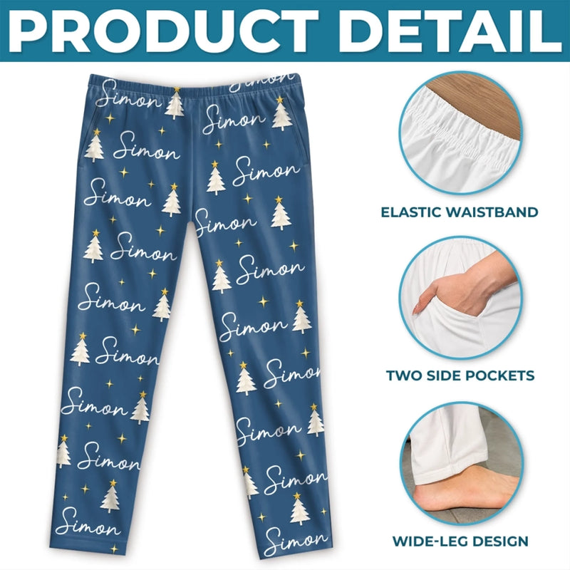 Custom Name Christmas Gifts for Families - Personalized Pajama Pants - Uniquely Made