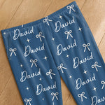 Custom Name Bow and Star Holiday Gifts for Families - Personalized Pajama Pants - Piece Of You
