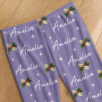 Custom Holly Name Matching Christmas Sleepwear - Personalized Pajama Pants - Made Uniquely Yours