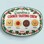 Custom Name Christmas Cookie Tasting Crew Gifts for Grandma - Personalized Platter - Sweet Treat Crew