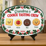 Custom Name Christmas Cookie Tasting Crew Gifts for Grandma - Personalized Platter - Sweet Treat Crew