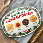 Custom Name Christmas Cookie Tasting Crew Gifts for Grandma - Personalized Platter - Sweet Treat Crew