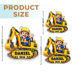 Custom Photo Construction Christmas Gifts for Kids - Personalized Acrylic Ornament - Big Builds Ahead