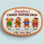 Custom Name Christmas Cookie Tasting Crew Gifts for Grandma - Personalized Platter - Baked With Love