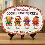 Custom Name Christmas Cookie Tasting Crew Gifts for Grandma - Personalized Platter - Baked With Love
