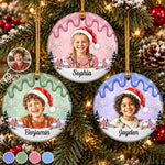 Custom Photo Santa Portrait Gifts for Kids - Personalized Ornament - Big Holiday Memory