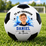 Custom Photo Soccer Gifts for Grandson, Son - Personalized Soccer Ball