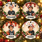 Custom Name Sports Christmas Gifts for Boys - Personalized Ceramic Ornament