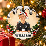 Custom Name Sports Christmas Gifts for Boys - Personalized Ceramic Ornament