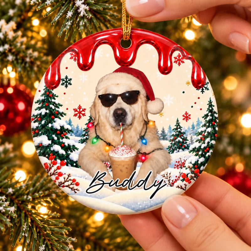 Custom Photo Christmas Gifts for Pet Lovers - Personalized Ceramic Ornament