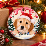 Custom Name Christmas Pet Gifts for Animal Lovers - Personalized Ceramic Ornament