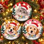 Custom Name Christmas Pet Gifts for Animal Lovers - Personalized Ceramic Ornament