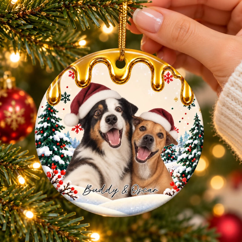 Custom Name Christmas Pet Gifts - Personalized Ceramic Ornament