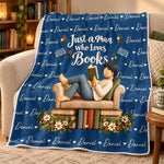 Custom Name Book Lover Gifts for Men - Personalized Blanket