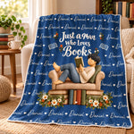 Custom Name Book Lover Gifts for Men - Personalized Blanket