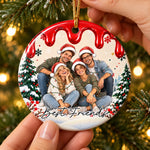 Custom Christmas Gifts - Personalized Photo Ceramic Ornament - Holiday Cheer With Best Friends