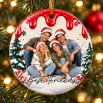 Custom Christmas Gifts - Personalized Photo Ceramic Ornament - Holiday Cheer With Best Friends