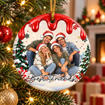 Custom Christmas Gifts - Personalized Photo Ceramic Ornament - Holiday Cheer With Best Friends