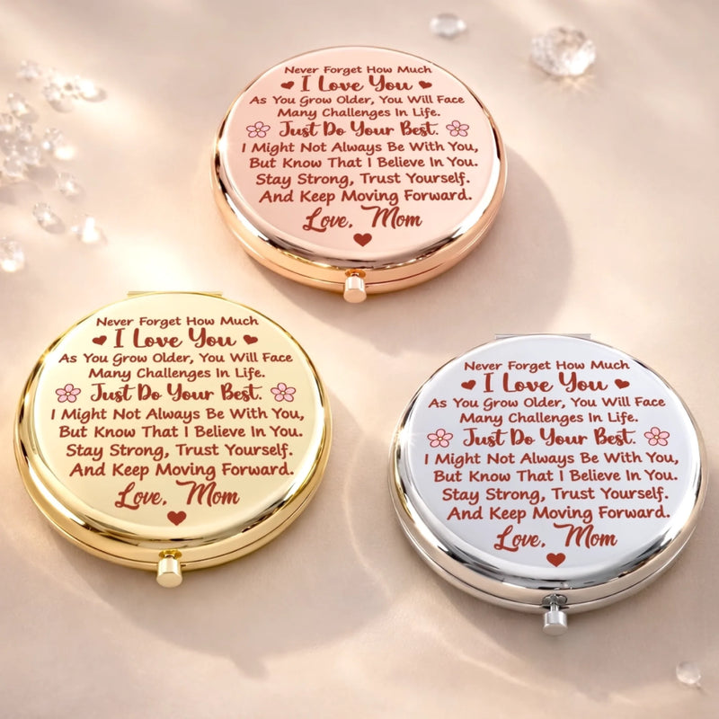 Custom Name Daughter Gifts from Mom - Personalized Compact Mirror - Believe In Yourself Always