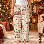 Custom Name Christmas Gifts for Grandma - Personalized Pajamas Pants - Warm Christmas