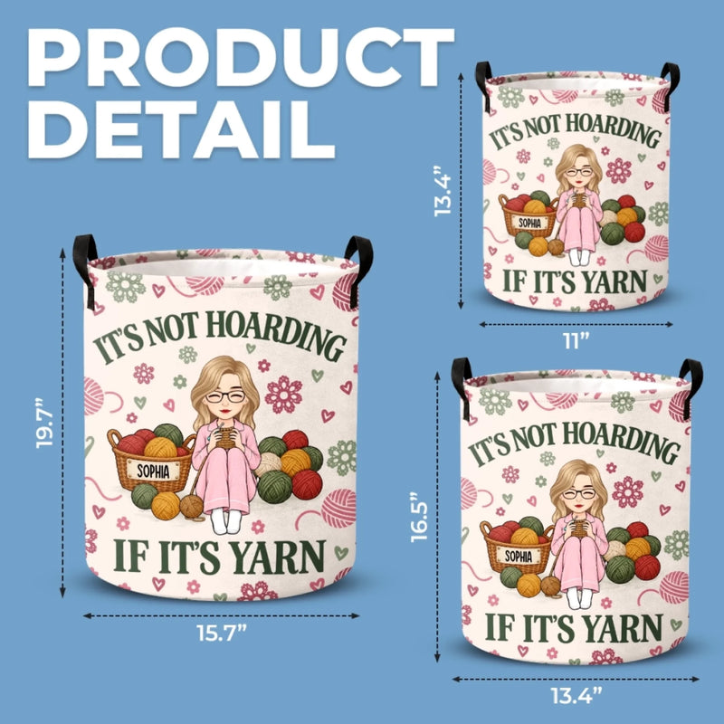 Custom Name Yarn Stash Gifts for Knitters - Personalized Storage Basket - Happiness Is A Fresh Skein