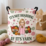 Custom Name Yarn Stash Gifts for Knitters - Personalized Storage Basket - Happiness Is A Fresh Skein