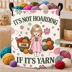 Custom Name Yarn Stash Gifts for Knitters - Personalized Storage Basket - Happiness Is A Fresh Skein