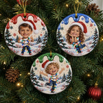 Custom Christmas Kids Holiday Lights Gifts - Personalized Ceramic Ornament - Likes For You
