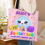 Custom Name Squishy Bag Gifts for Kids - Personalized All-Over Print Tote Bag - Dumpling Squishy