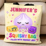 Custom Name Squishy Bag Gifts for Kids - Personalized All-Over Print Tote Bag - Dumpling Squishy