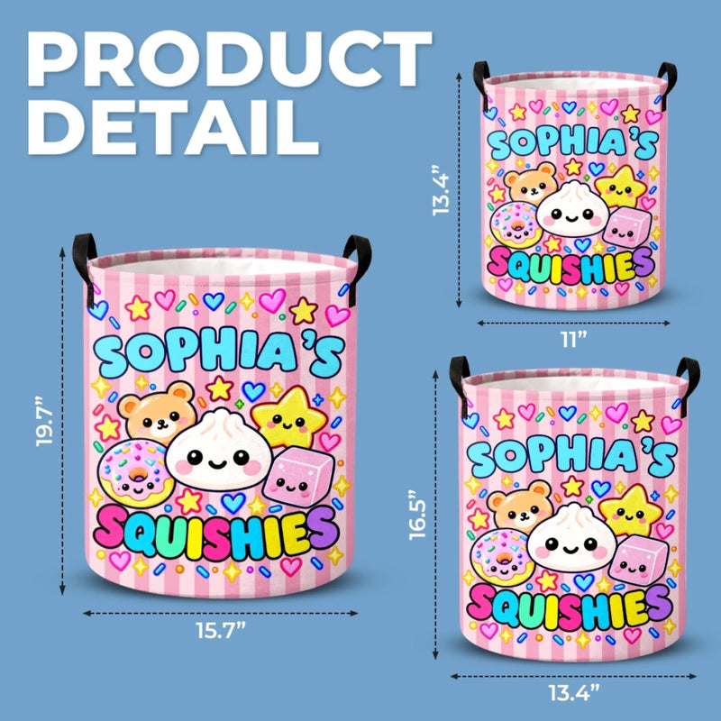 Custom Name Kawaii Squishy Character Gifts for Kids - Personalized Laundry Basket - Squishy Lovers