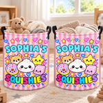 Custom Name Kawaii Squishy Character Gifts for Kids - Personalized Laundry Basket - Squishy Lovers