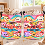 Custom Name Cute Snack Character Gifts for Kids - Personalized Laundry Basket - Squishy Collection