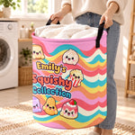 Custom Name Cute Snack Character Gifts for Kids - Personalized Laundry Basket - Squishy Collection